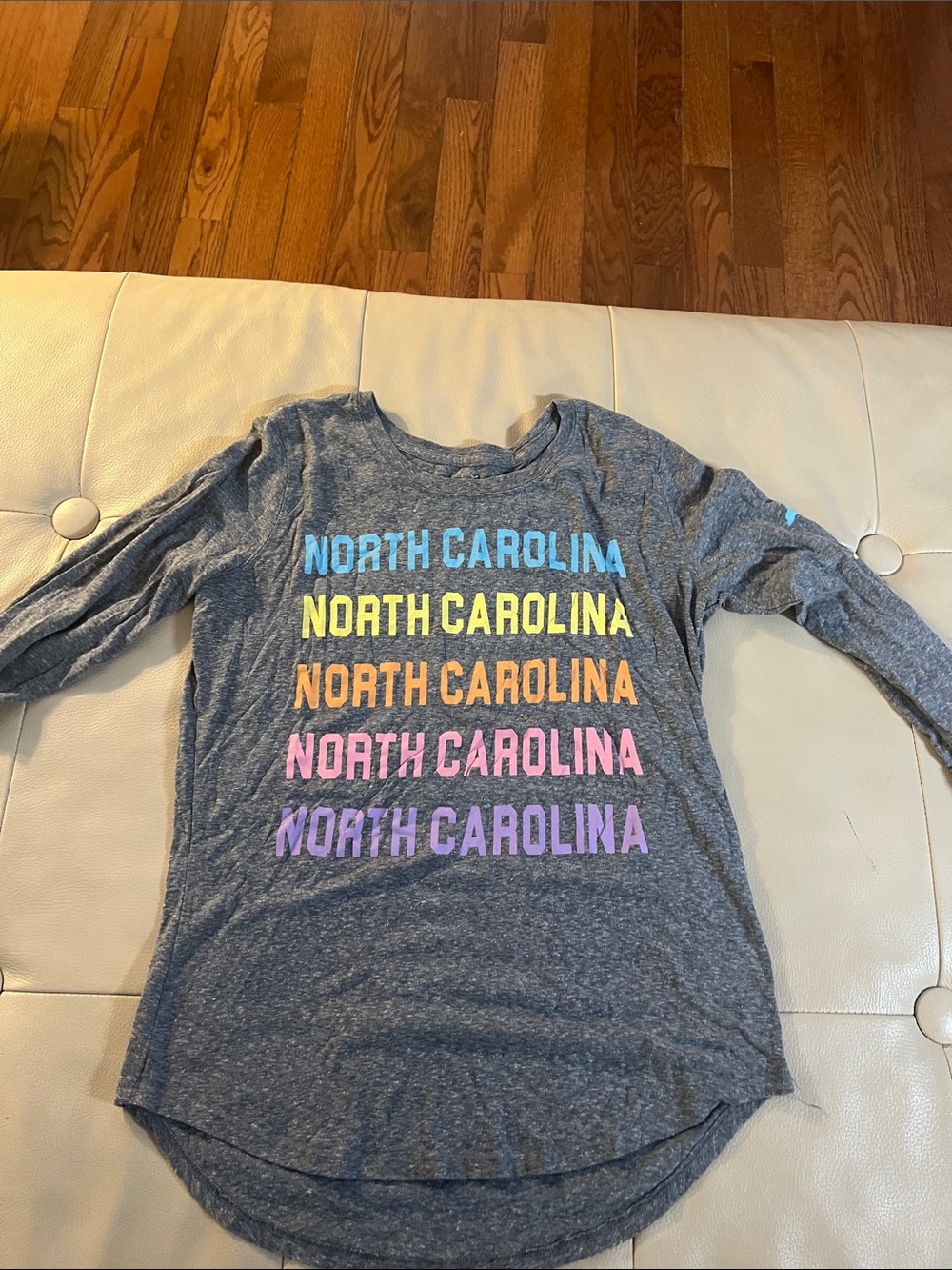State of Mind Gray Tee with Yellow Logo and Blue Graphic
